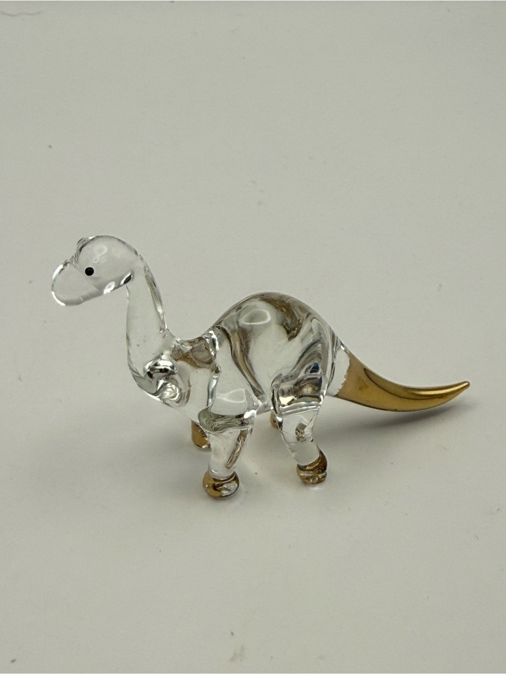 Sansukjai Glass Apatosaurus Dinosaur Figurine w/ Box